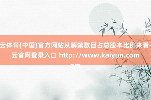 开云体育(中国)官方网站从解禁数目占总股本比例来看-开云官网登录入口 http://www.kaiyun.com
